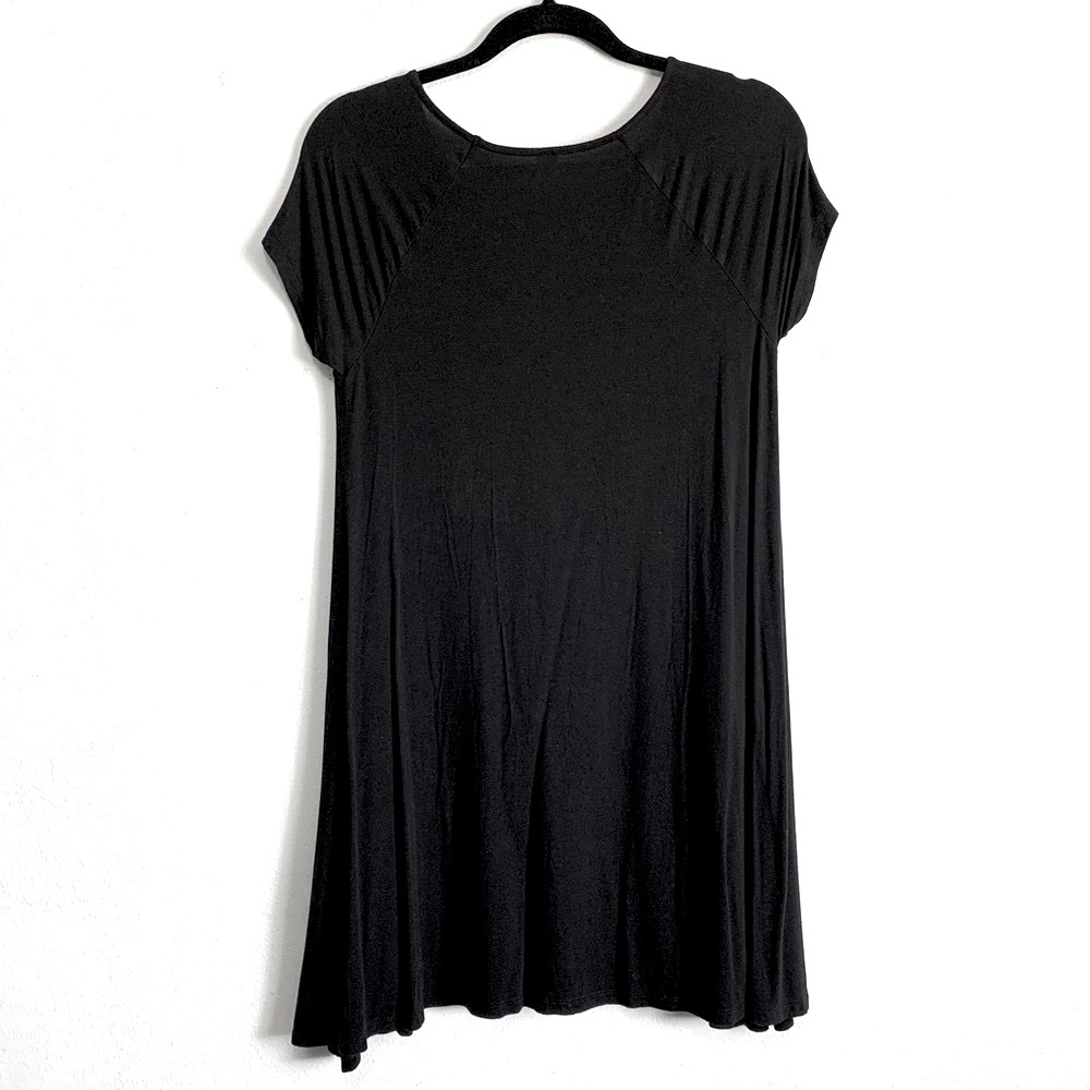 Old Navy Black Asymmetrical Mini Swing Dress - Picture 2 of 3